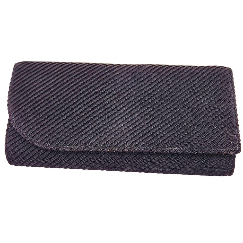 Vintage Mid‑Century Black Faille Envelope Clutch – 1940s (Bonus 1978 Keepsake)